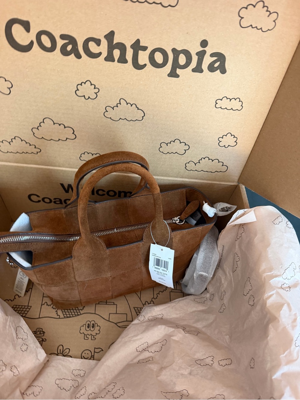 Coach Brown Suede Patchwork Tote